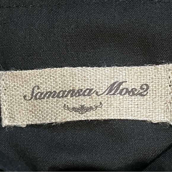 Samansa Mos2 Crotched Tote Shoulder Bag Black Preowned - Picture 6 of 8